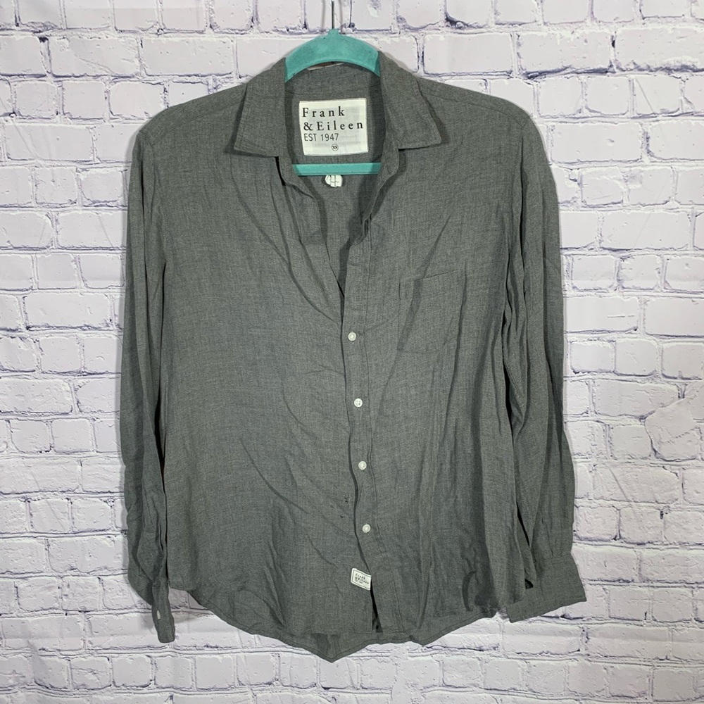 Frank & Eileen Mens Button Down Shirt Gray Size XS Modal Casual Business Minimal